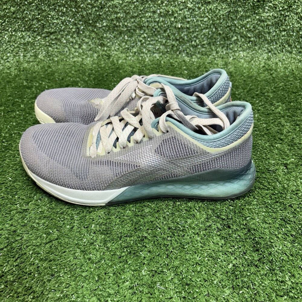 Reebok Nano 9 CrossFit Shoes Women's Size 7.5 Grey Teal Training Sneakers FU6831